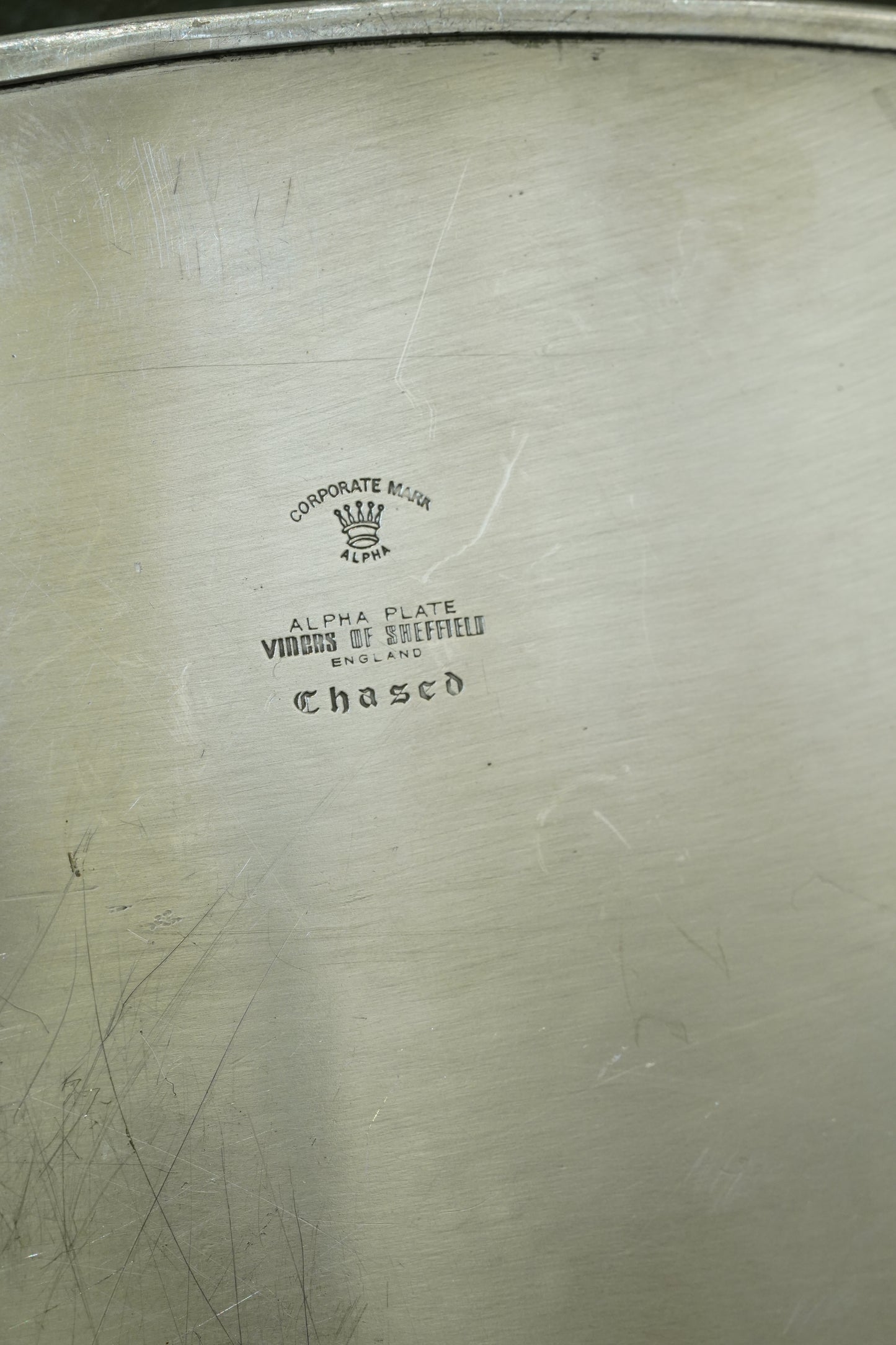 Vintage Viners of Sheffield Oval Silver Plate Gallery Tray, Ca. 1950