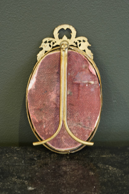 Antique French Gilt Brass Oval Picture Frame