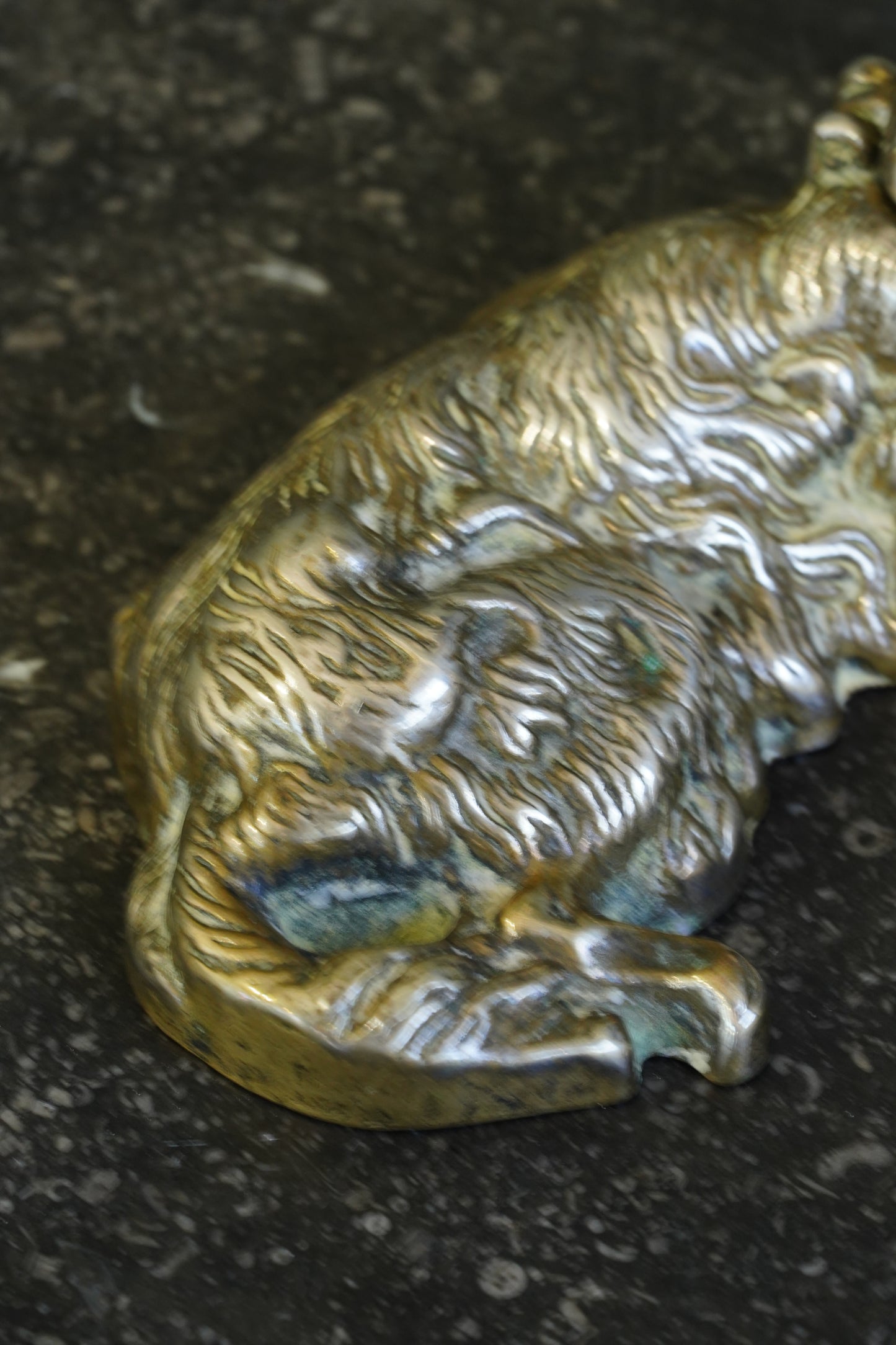 *RESERVED* Antique Victorian Silver Plated King Charles Spaniel Inkwell