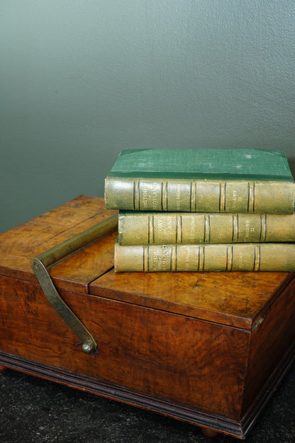 Victorian Burr Walnut Sewing Box with Brass Handle, Circa 1860