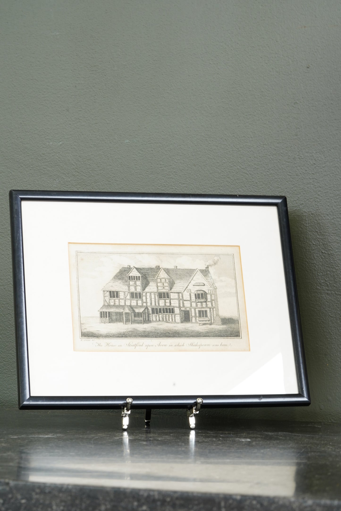 Antique Engraving Shakespeare's Birthplace Stratford-upon-Avon, After R. Greene, Circa 1800