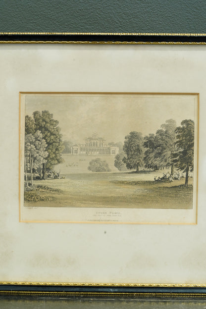 Antique Engraving Stoke Park Buckinghamshire, Ackermann, Circa 1820