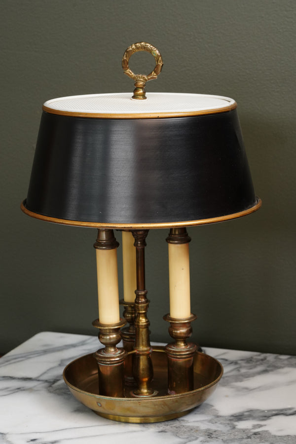 French Bouillotte-Style Lamp with Black Tole Shade secondary view