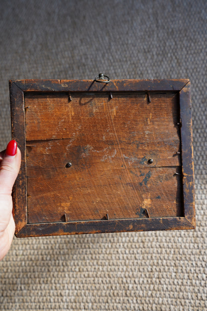 Antique Gilt Hunting Dog Relief, Rosewood Shadowbox Frame, 19th Century