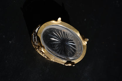 Antique Louis XVI Style Gilt Salt Cellar, Frosted Glass