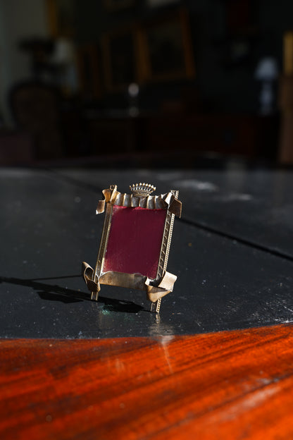 Antique Louis XVI Style Brass Miniature Picture Frame