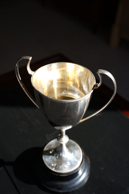 Vintage Neoclassical Style Silver Plate Snooker Trophy Cup