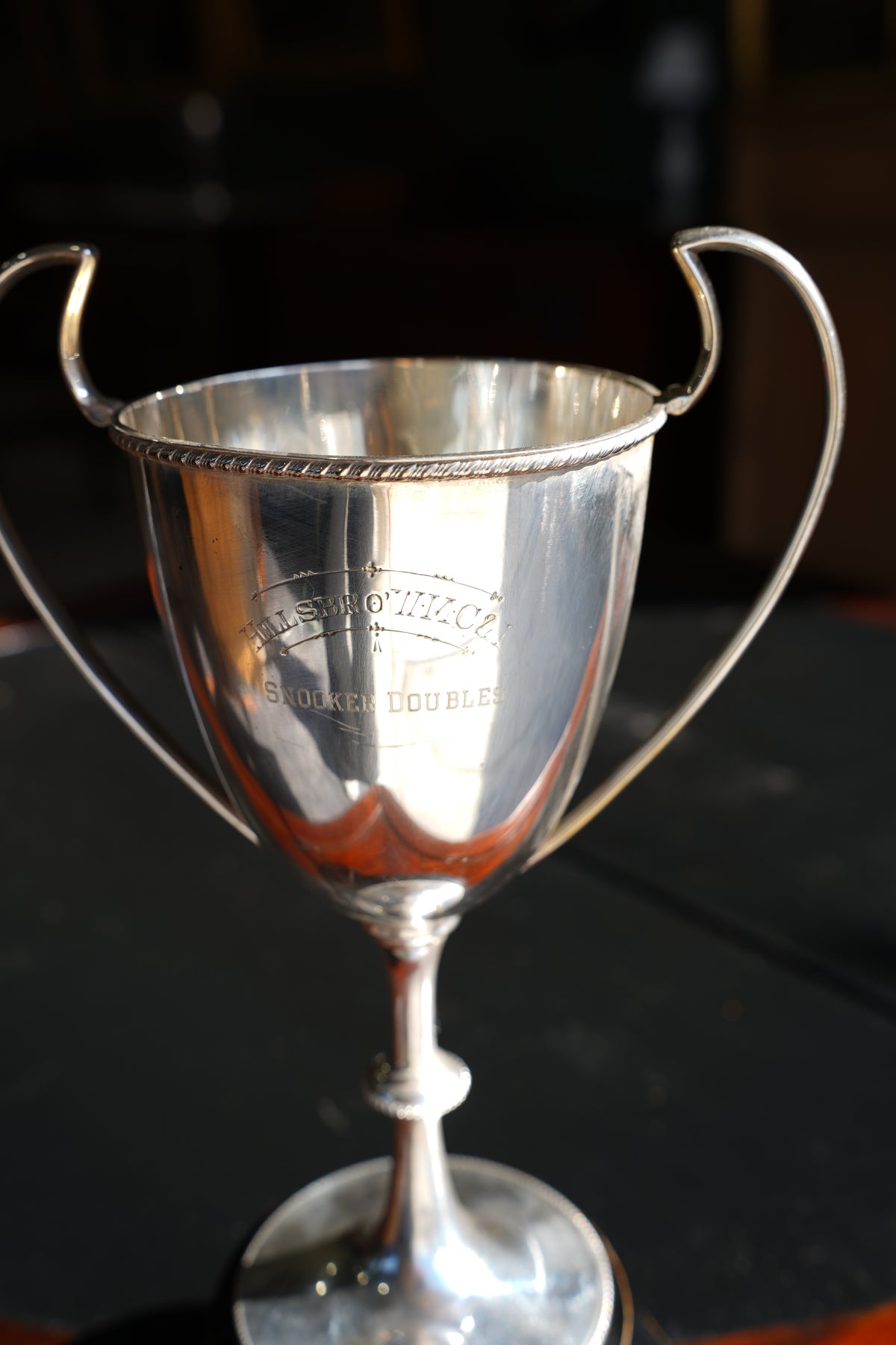 Vintage Neoclassical Style Silver Plate Snooker Trophy Cup