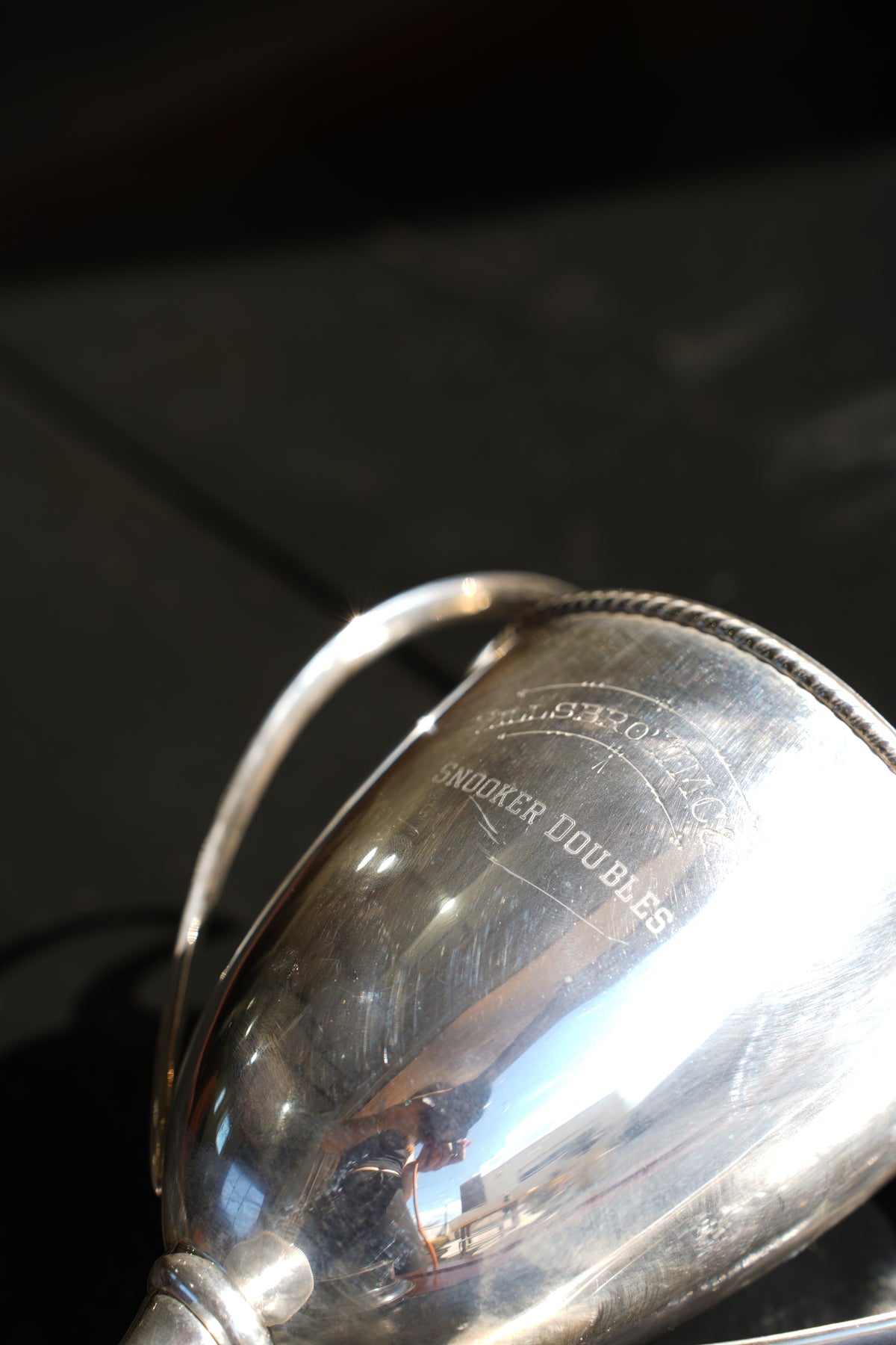 Vintage Neoclassical Style Silver Plate Snooker Trophy Cup