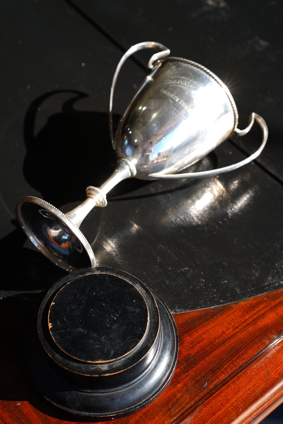 Vintage Neoclassical Style Silver Plate Snooker Trophy Cup