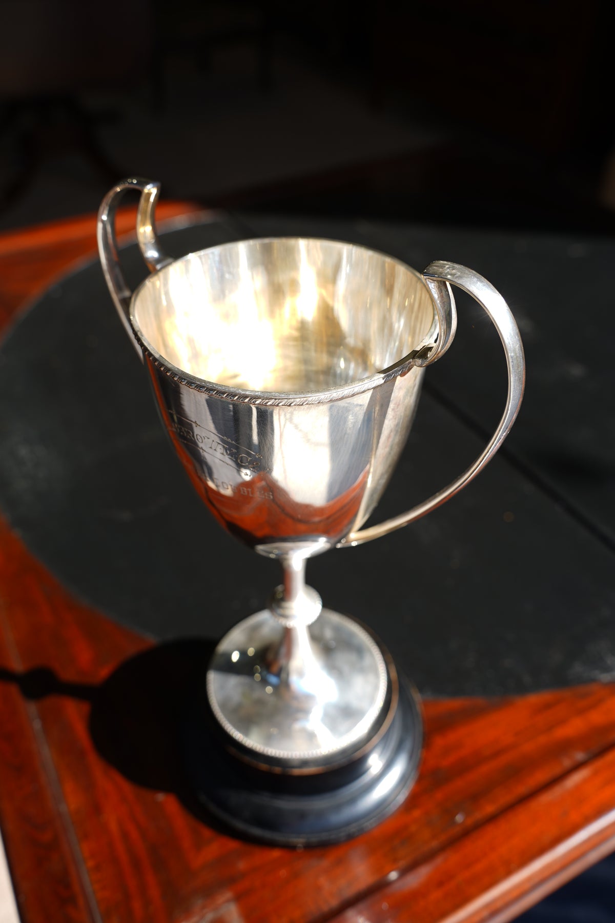 Vintage Neoclassical Style Silver Plate Snooker Trophy Cup
