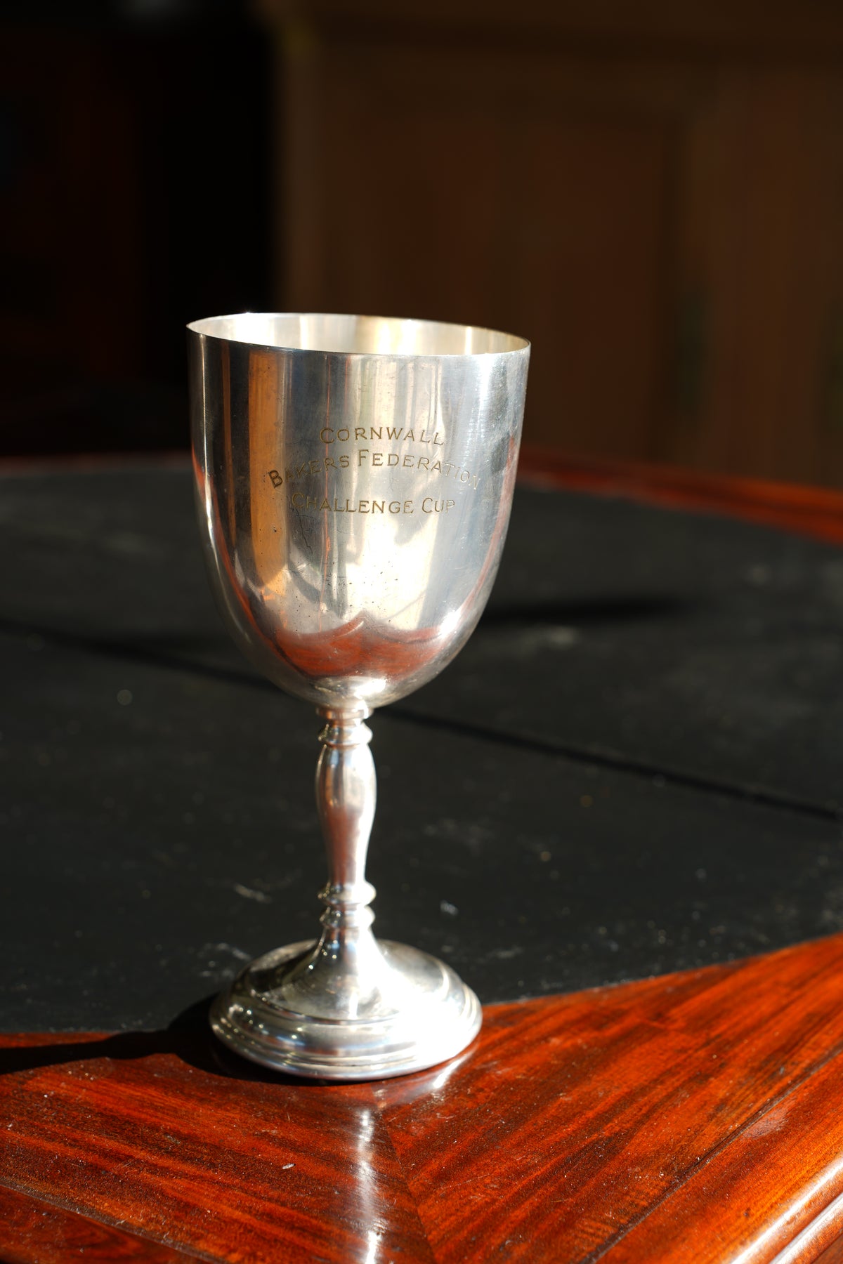 Vintage Silverplate Trophy Cup, Cornwall Bakers Federation Challenge Cup