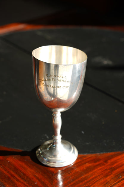 Vintage Silverplate Trophy Cup, Cornwall Bakers Federation Challenge Cup