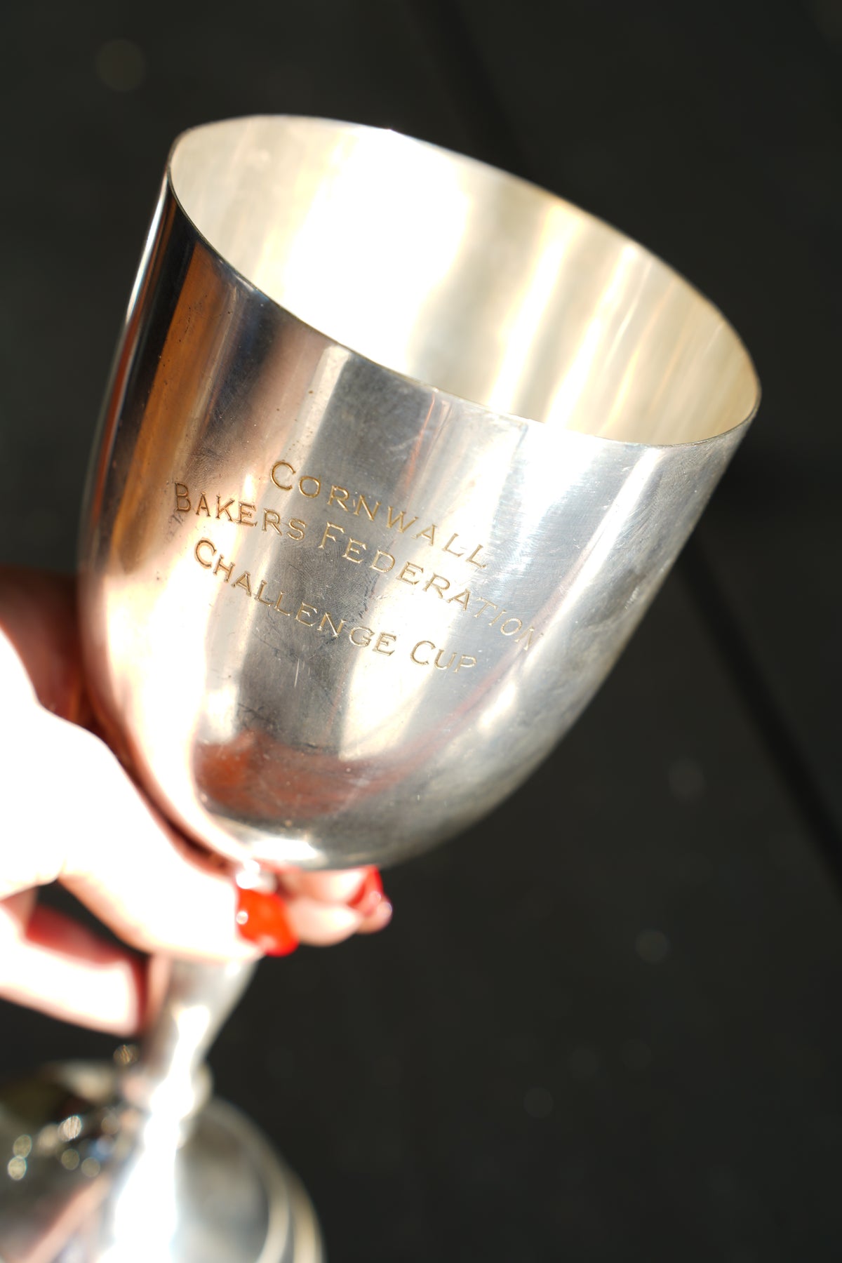 Vintage Silverplate Trophy Cup, Cornwall Bakers Federation Challenge Cup