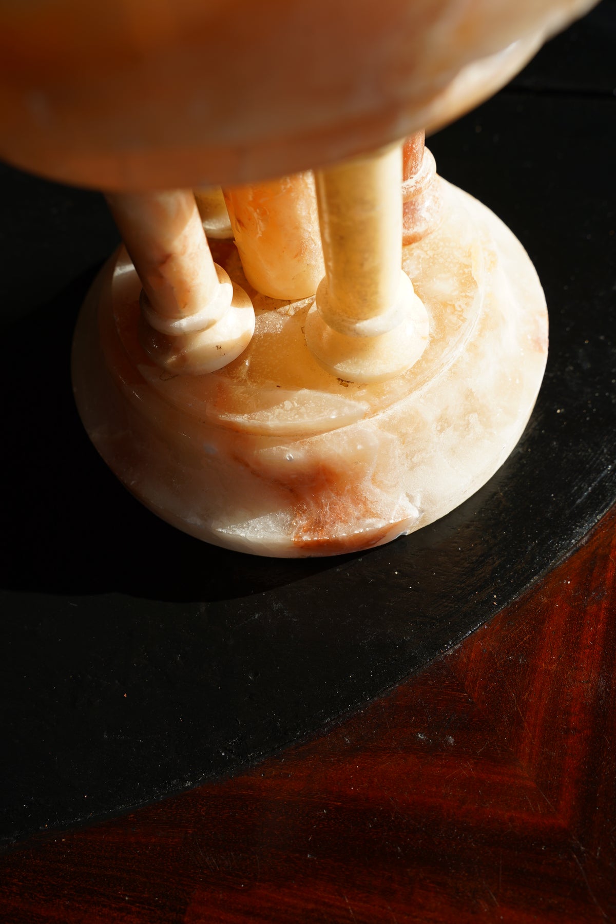Antique Neoclassical Alabaster Pedestal Bowl