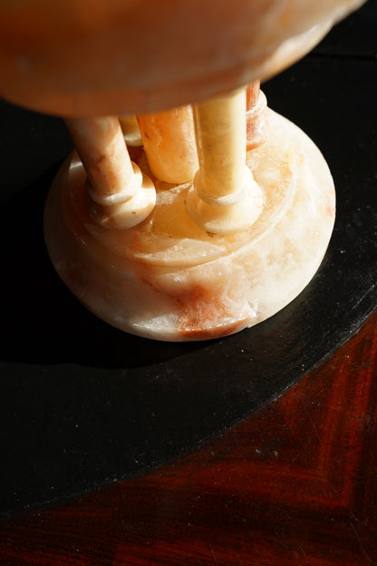 Antique Neoclassical Alabaster Pedestal Bowl