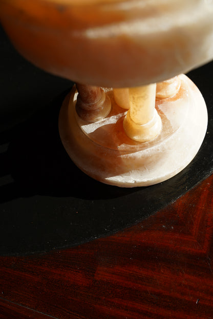 Antique Neoclassical Alabaster Pedestal Bowl