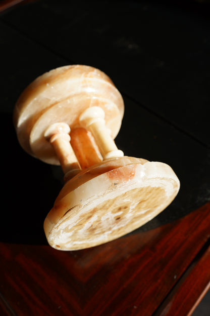 Antique Neoclassical Alabaster Pedestal Bowl
