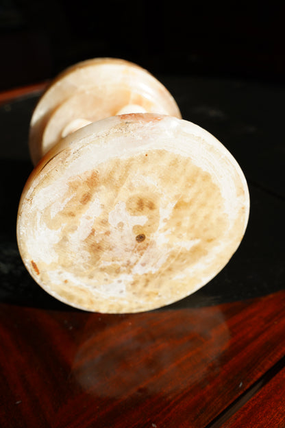 Antique Neoclassical Alabaster Pedestal Bowl