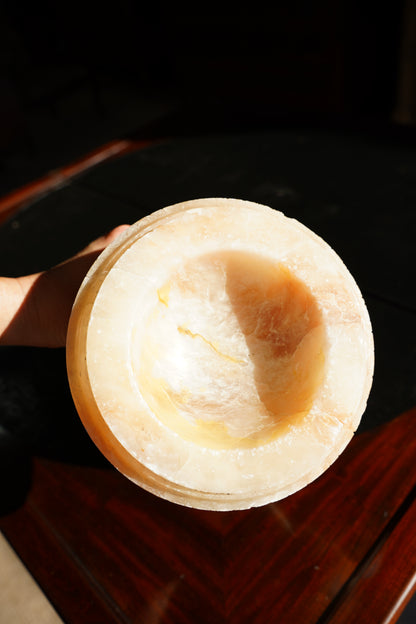 Antique Neoclassical Alabaster Pedestal Bowl