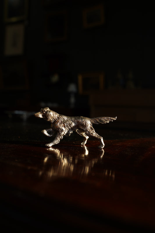 Antique Italian Silverplate Dog Figurine