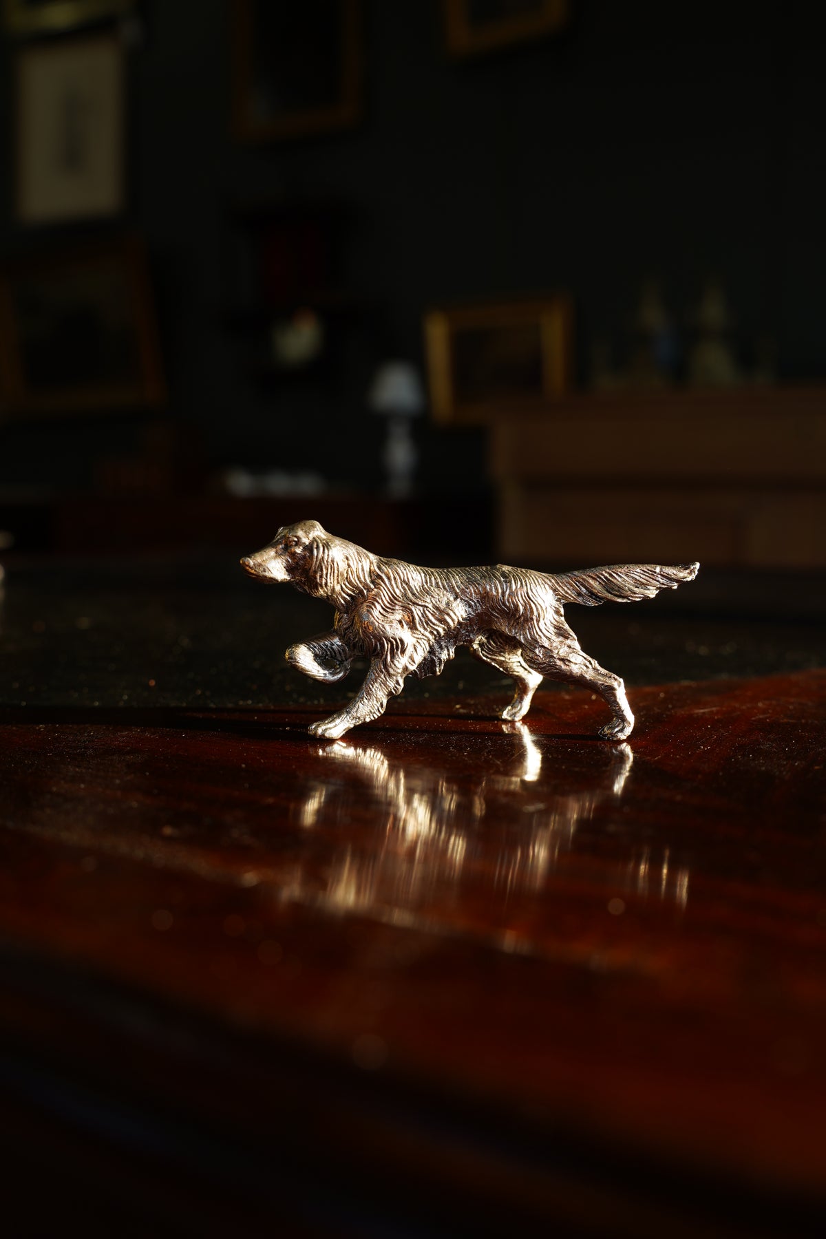 Antique Italian Silverplate Dog Figurine