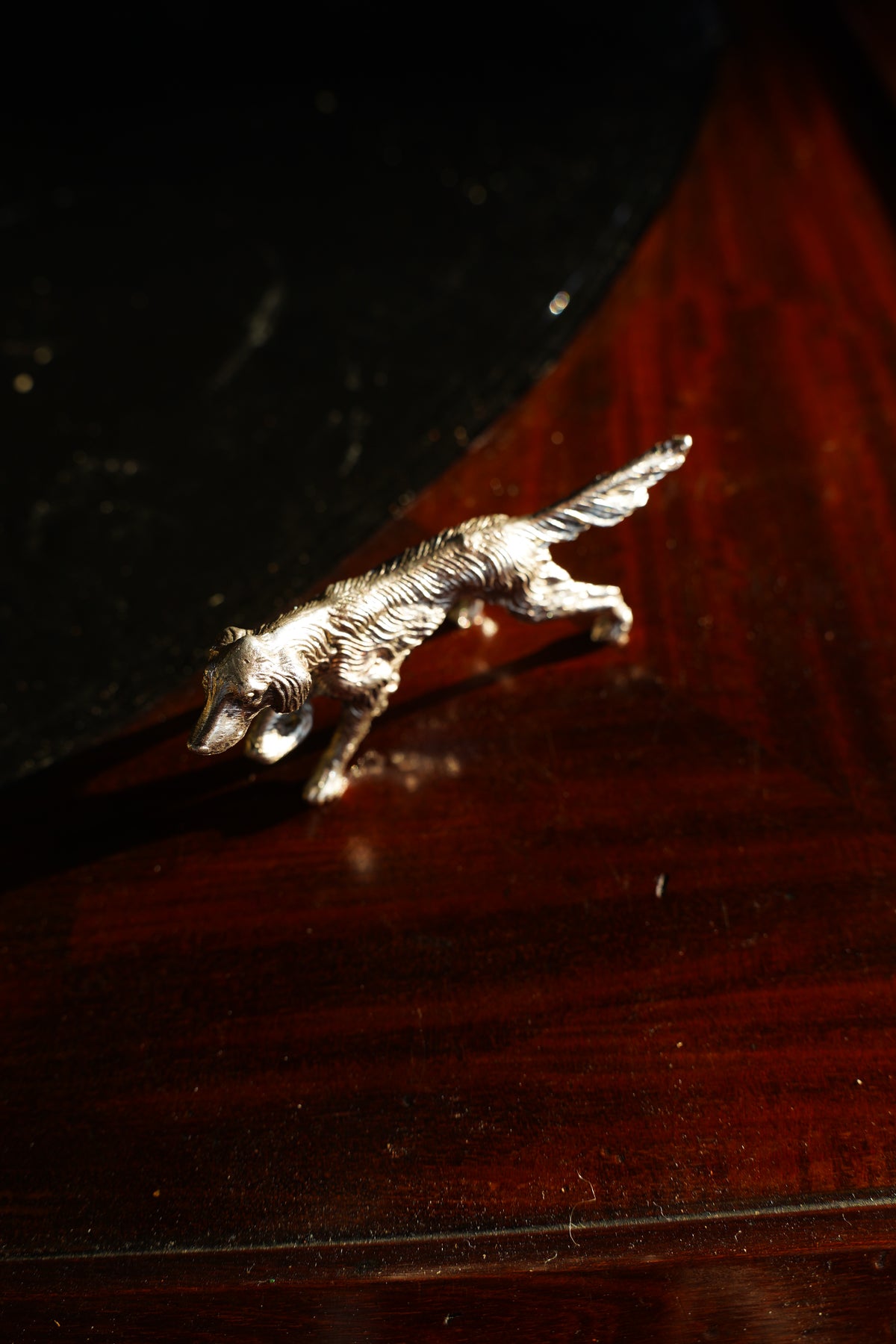 Antique Italian Silverplate Dog Figurine