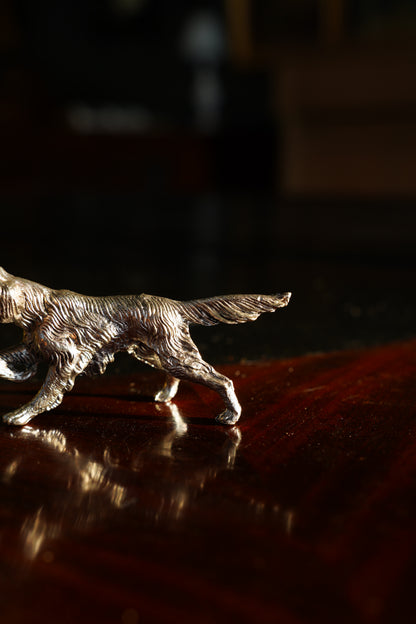 Antique Italian Silverplate Dog Figurine