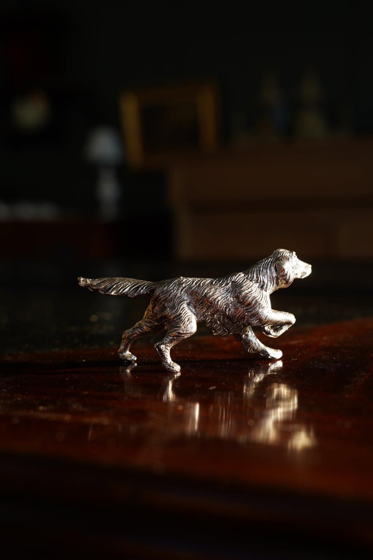 Antique Italian Silverplate Dog Figurine
