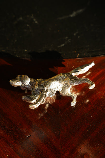 Antique Italian Silverplate Dog Figurine