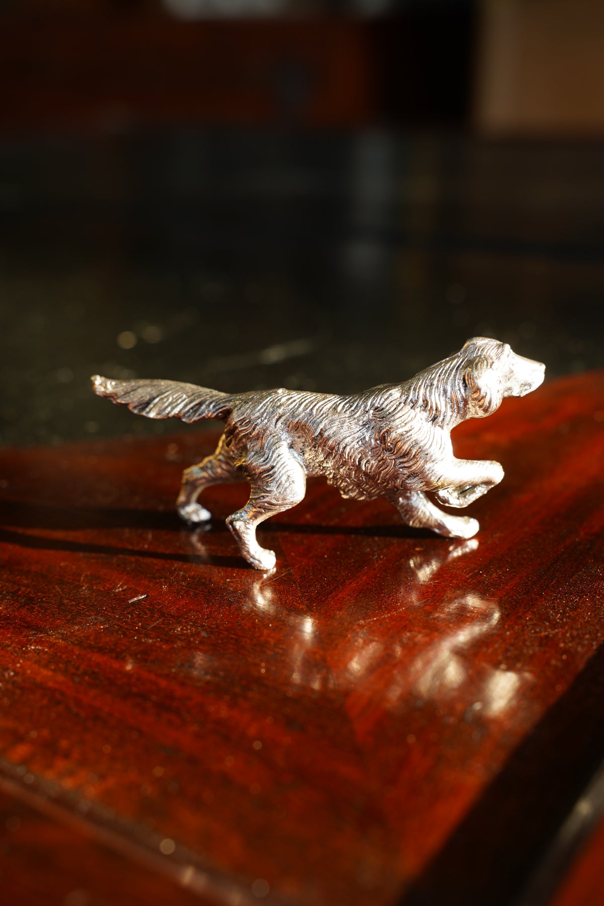 Antique Italian Silverplate Dog Figurine