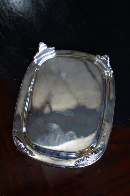 Vintage Rococo Style Silverplate Footed Tray, Miniature