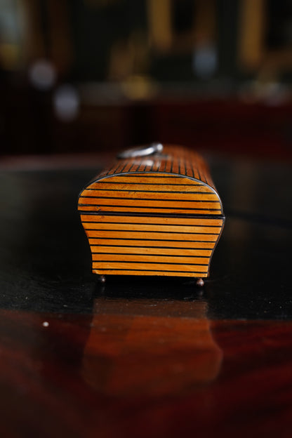 Antique French Striped Satinwood Keepsake Box