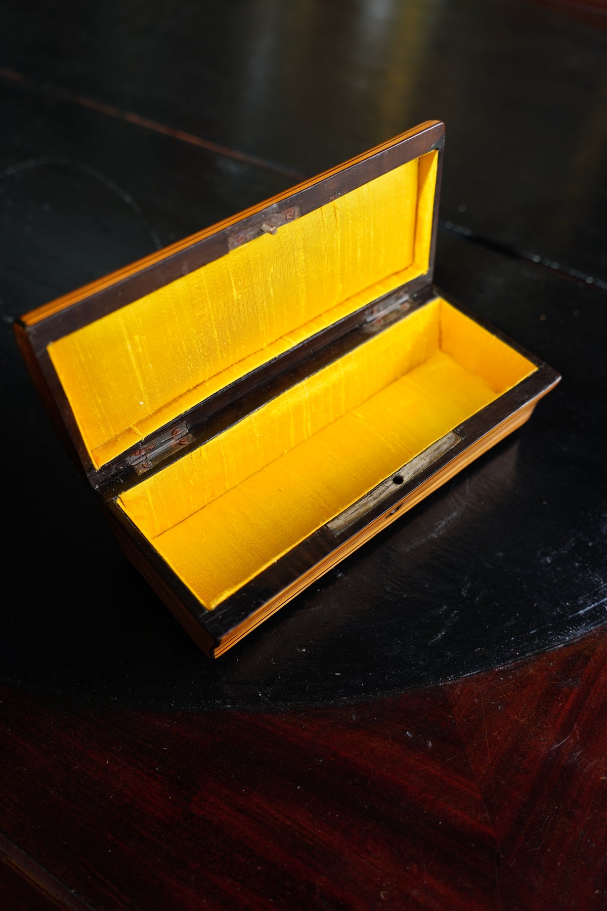 Antique French Striped Satinwood Keepsake Box