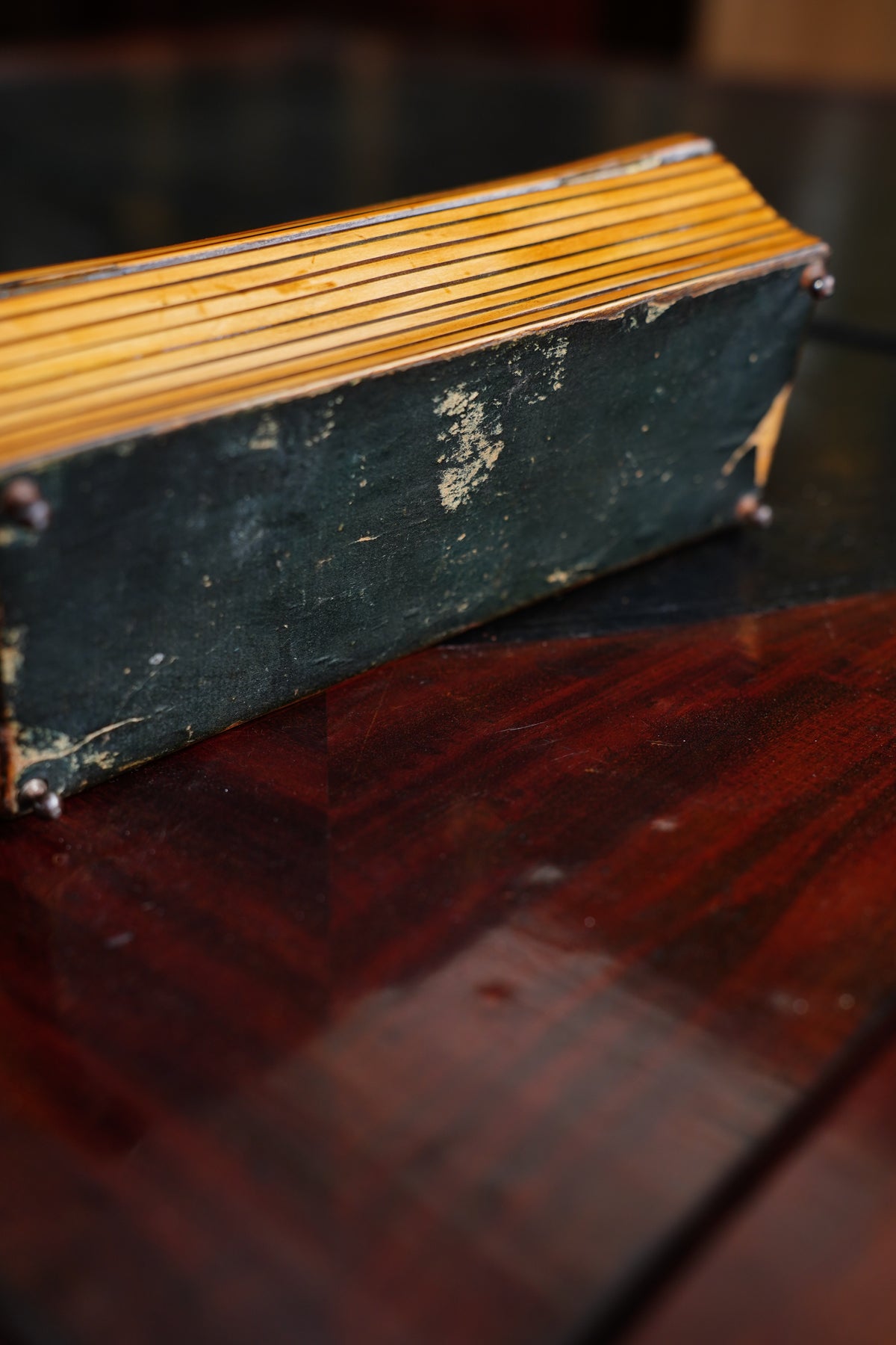 Antique French Striped Satinwood Keepsake Box