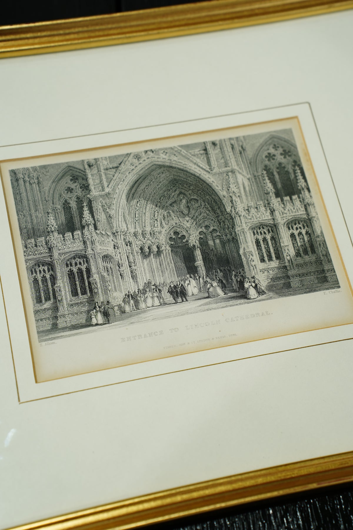 Antique Print of Lincoln Cathedral, English Steel Engraving