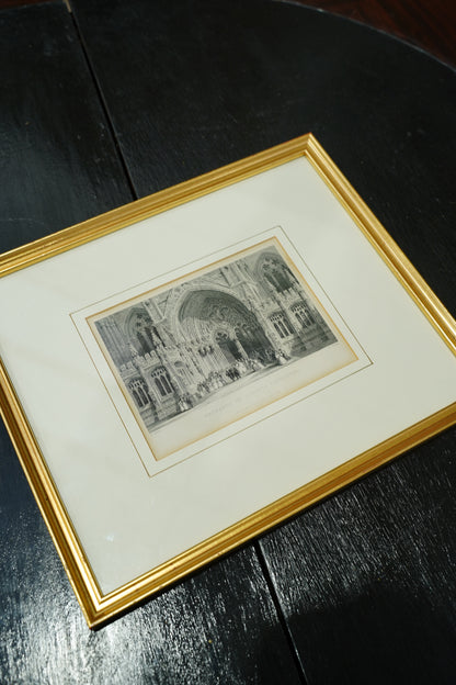 Antique Print of Lincoln Cathedral, English Steel Engraving
