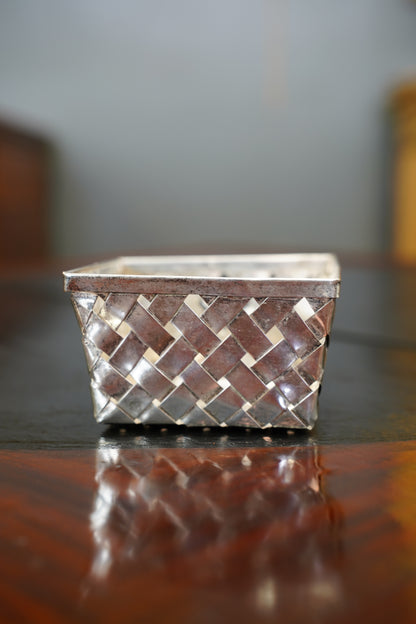 Vintage Woven Silverplate Basket