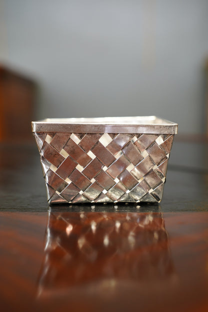 Vintage Woven Silverplate Basket