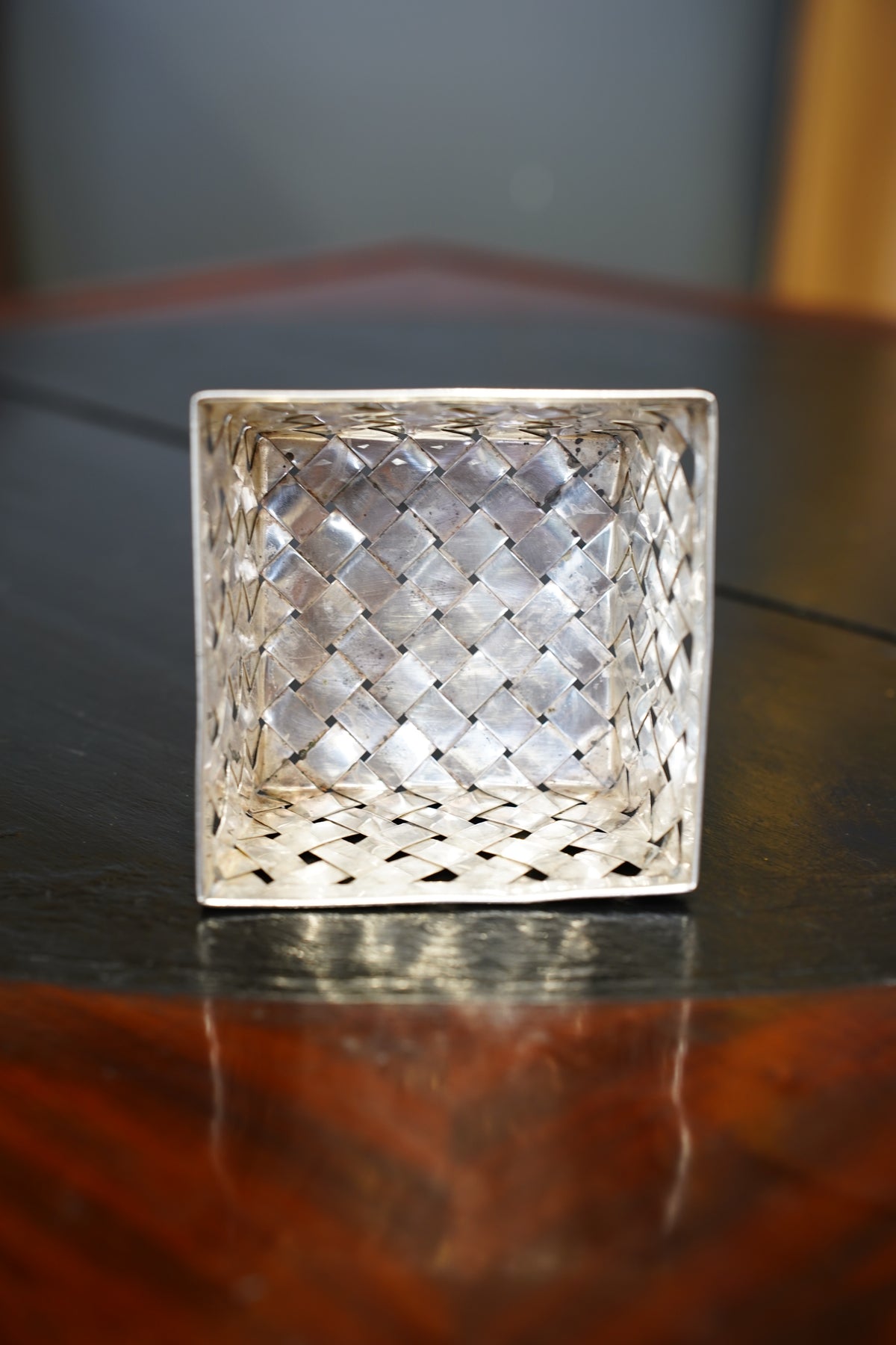 Vintage Woven Silverplate Basket