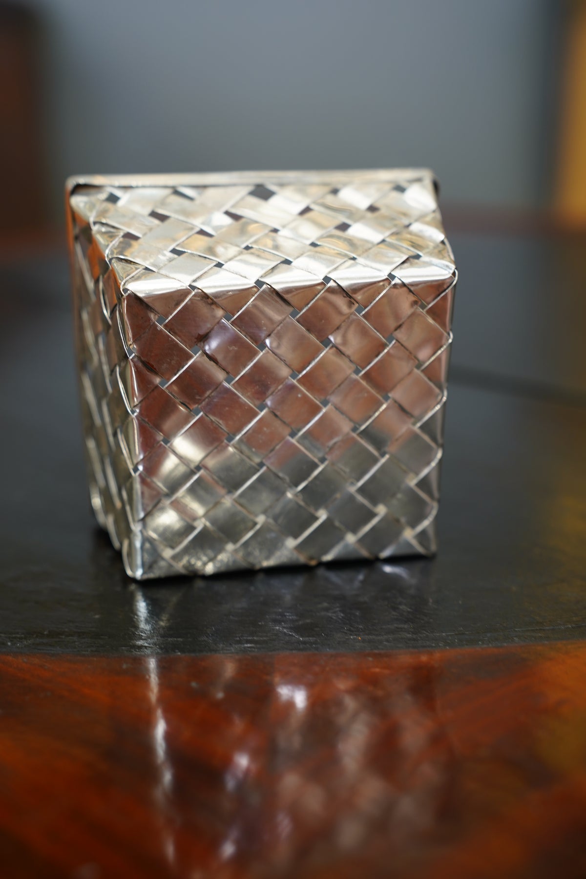 Vintage Woven Silverplate Basket