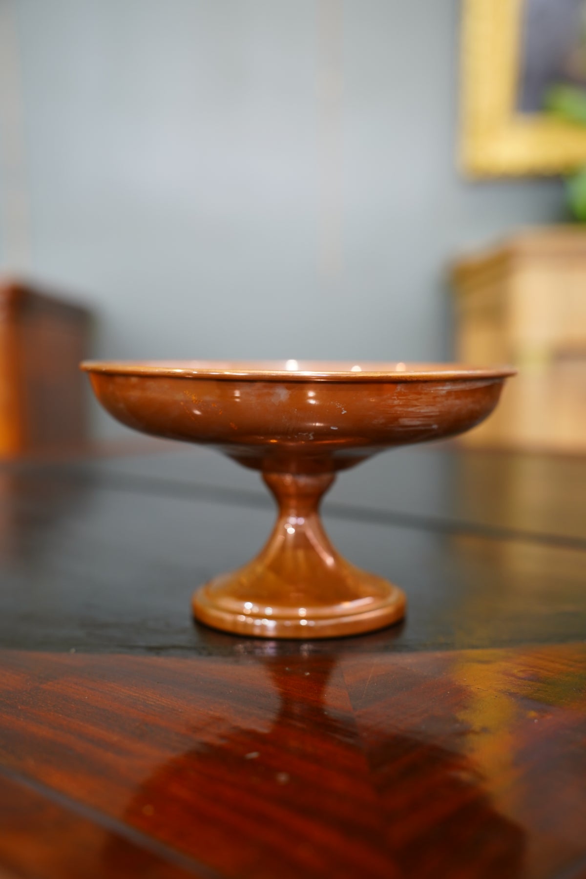 Vintage Copper Pedestal Bowl
