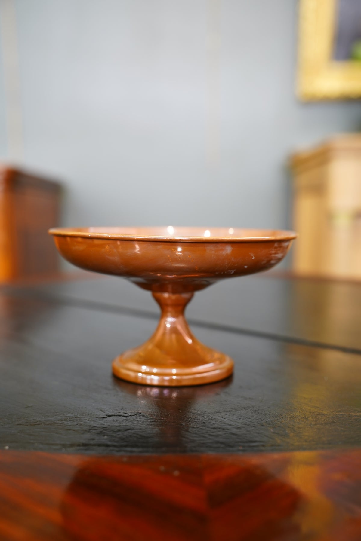 Vintage Copper Pedestal Bowl