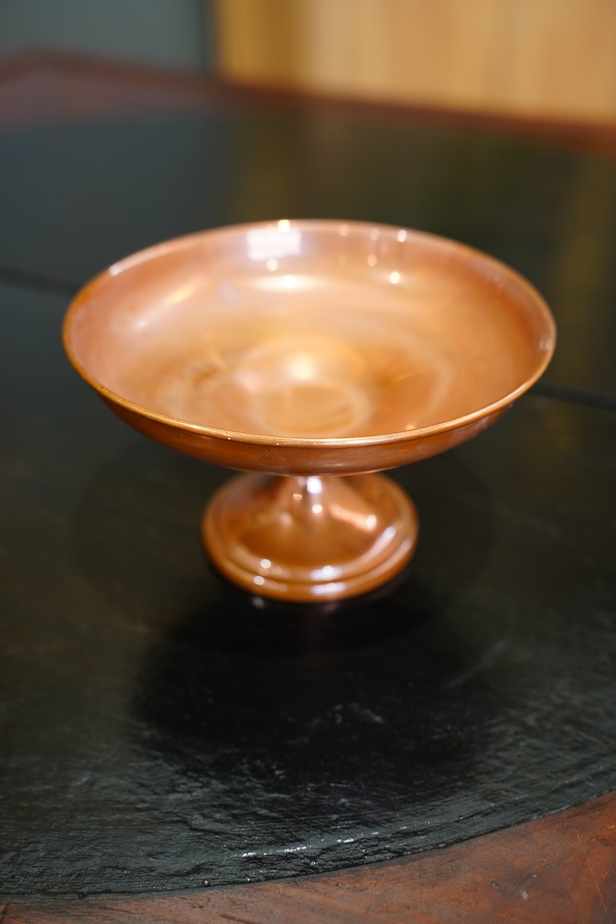Vintage Copper Pedestal Bowl