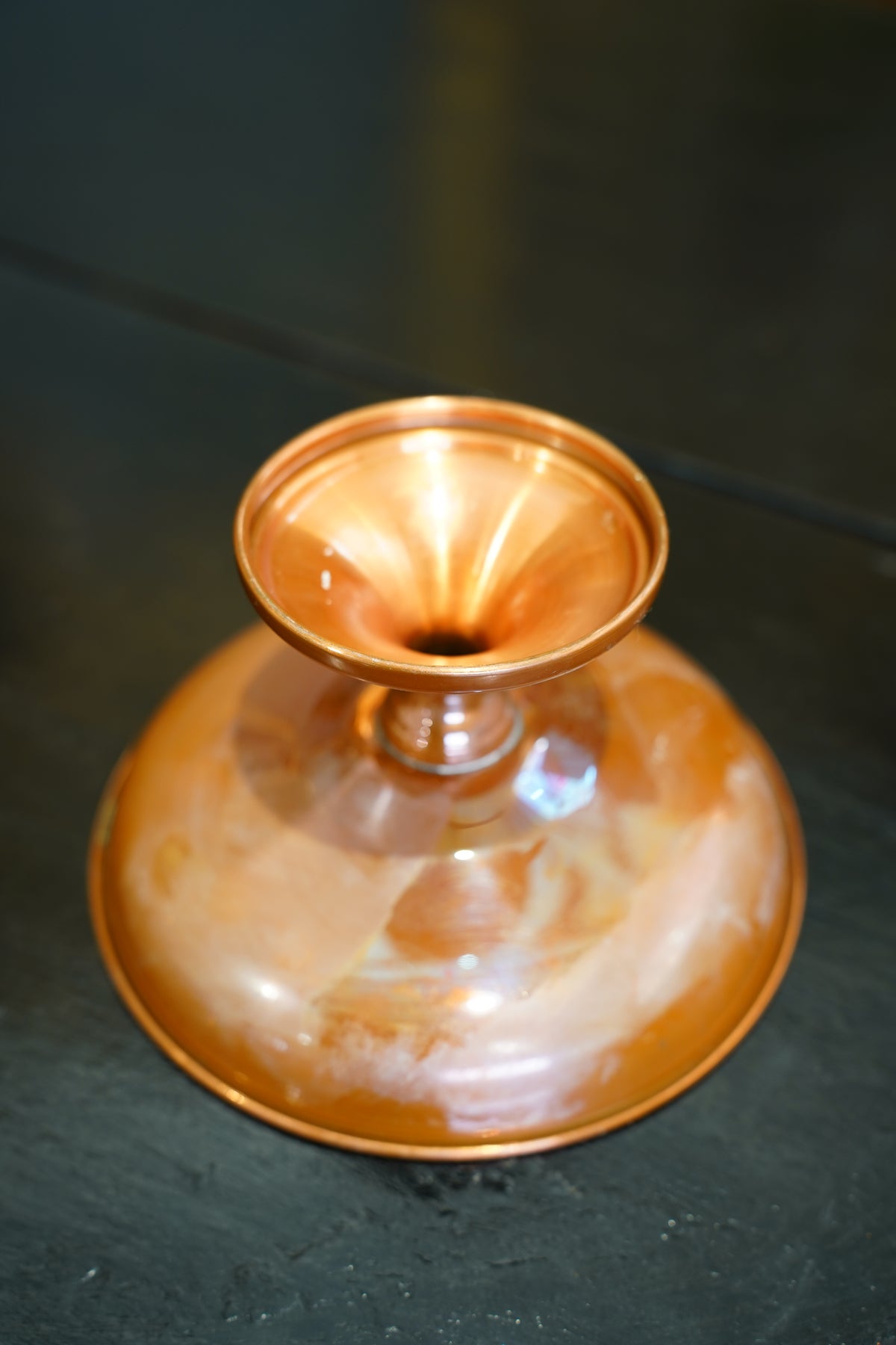 Vintage Copper Pedestal Bowl