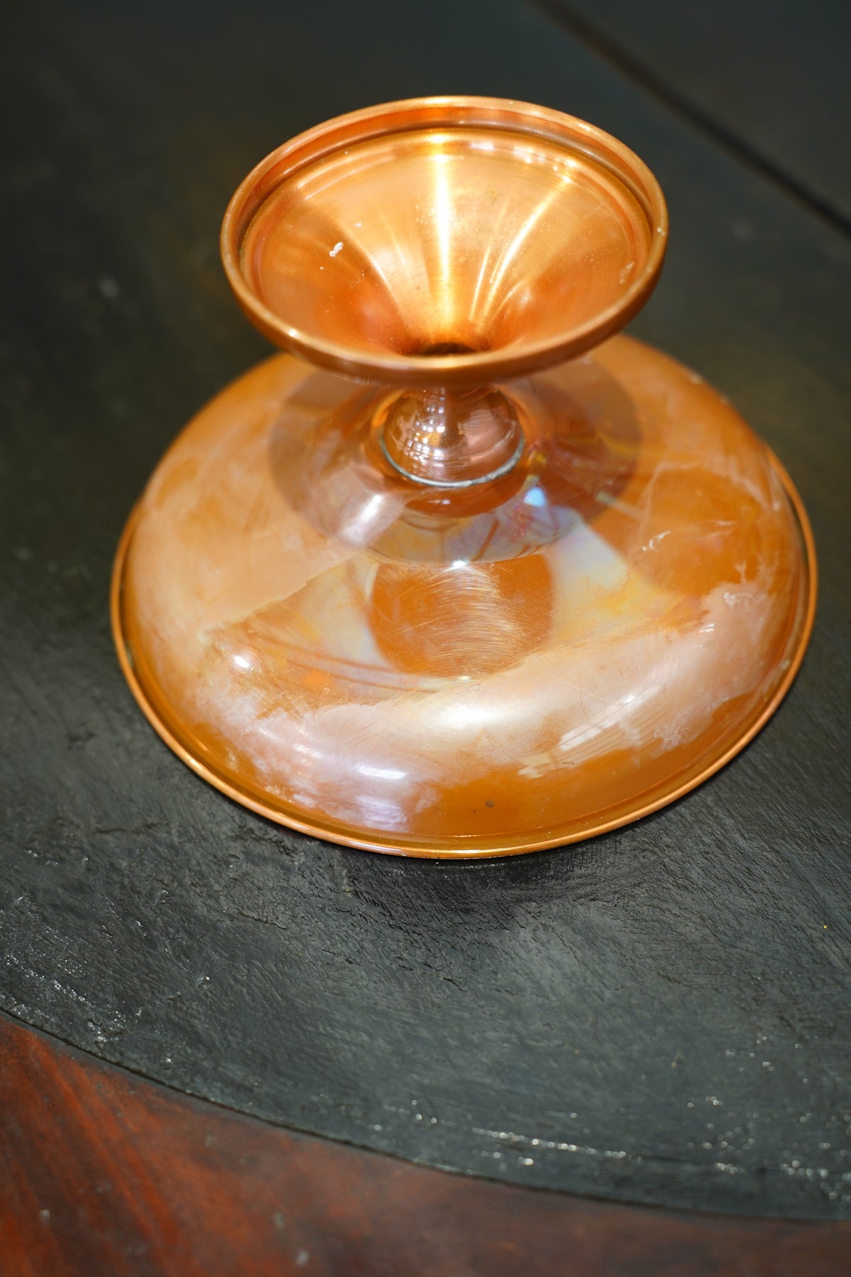 Vintage Copper Pedestal Bowl