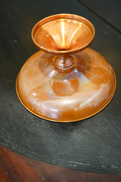 Vintage Copper Pedestal Bowl