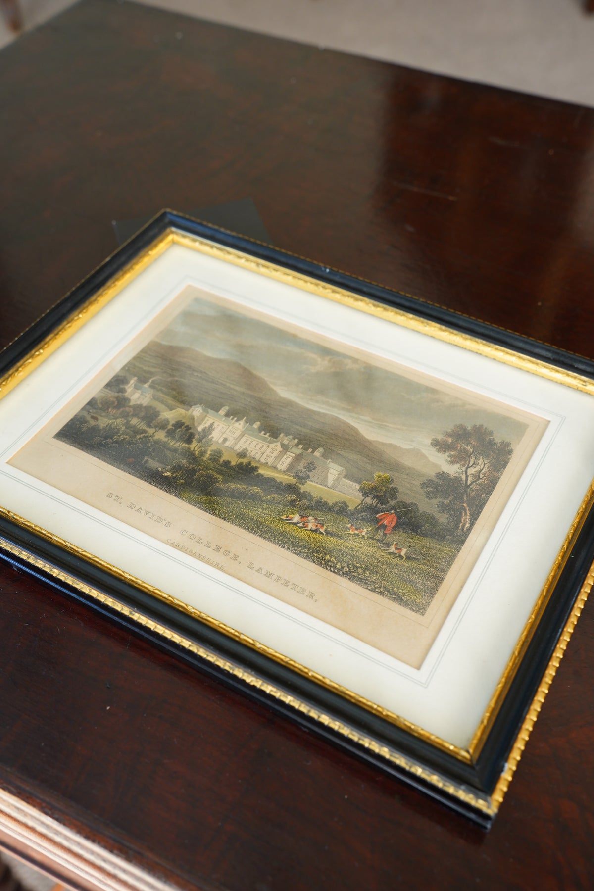Antique Wales Landscape Engraving, Lampeter College, Circa 1830