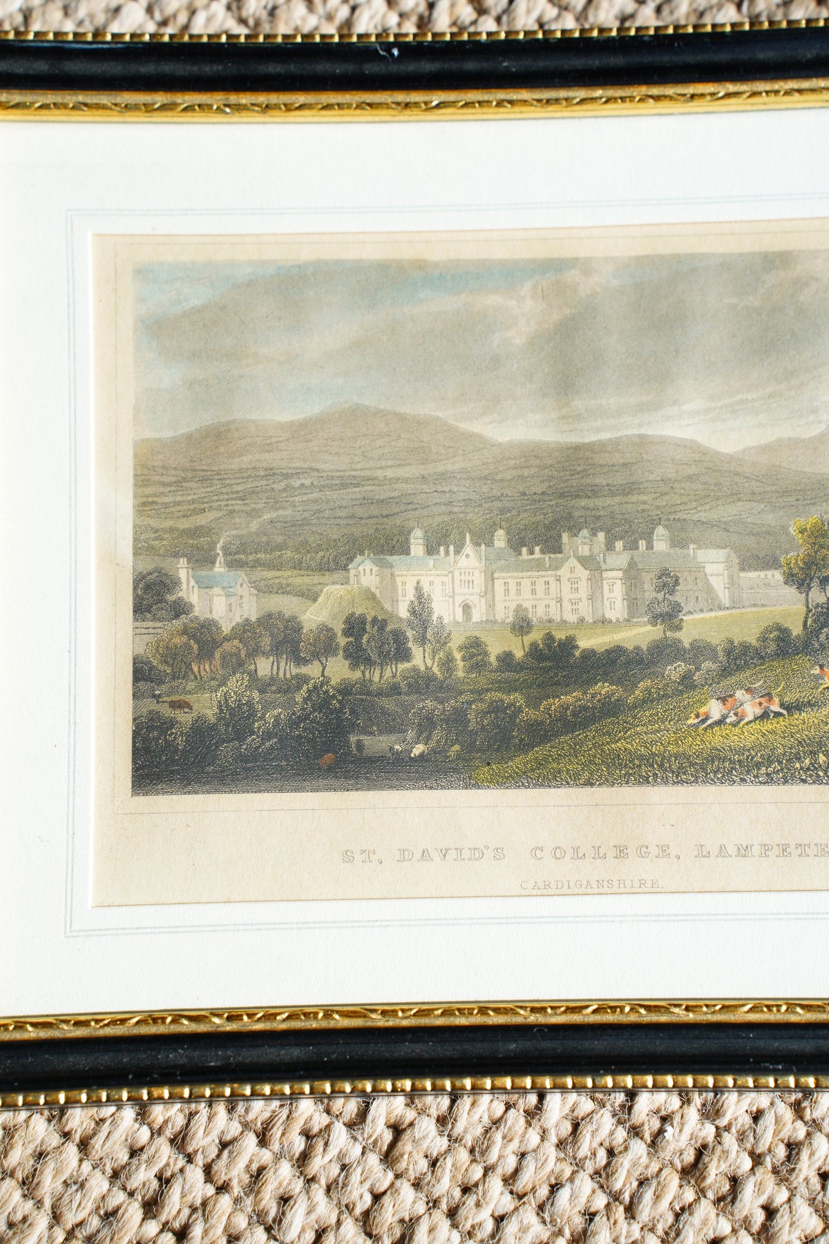 Antique Wales Landscape Engraving, Lampeter College, Circa 1830