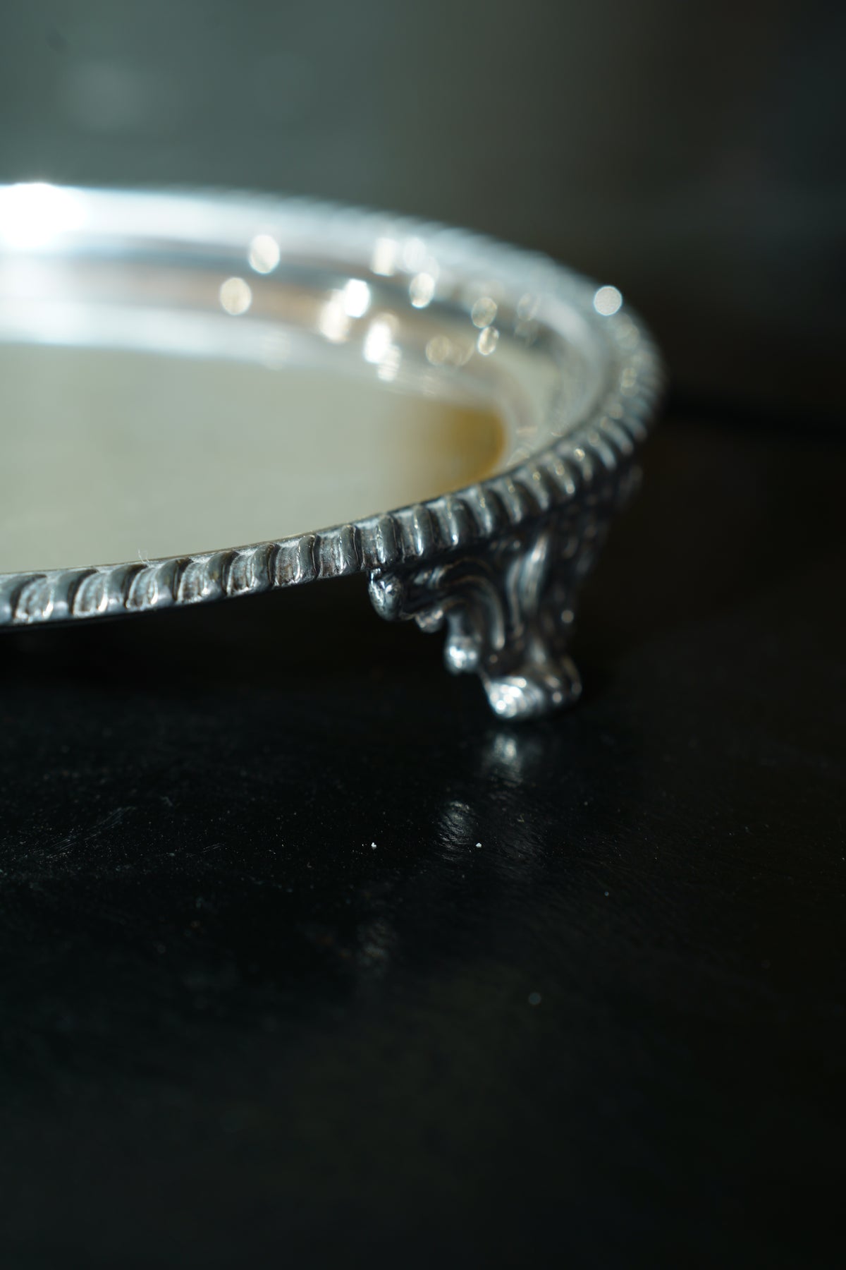 Antique Georgian Silver Plate Footed Tray